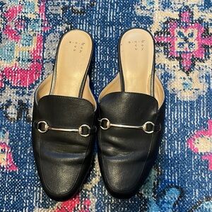 black silver buckle loafers
